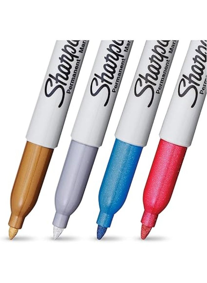 Sharpie Metallic Permanent Markers | Fine Point | Assorted Colours | 4 Count - Image 4